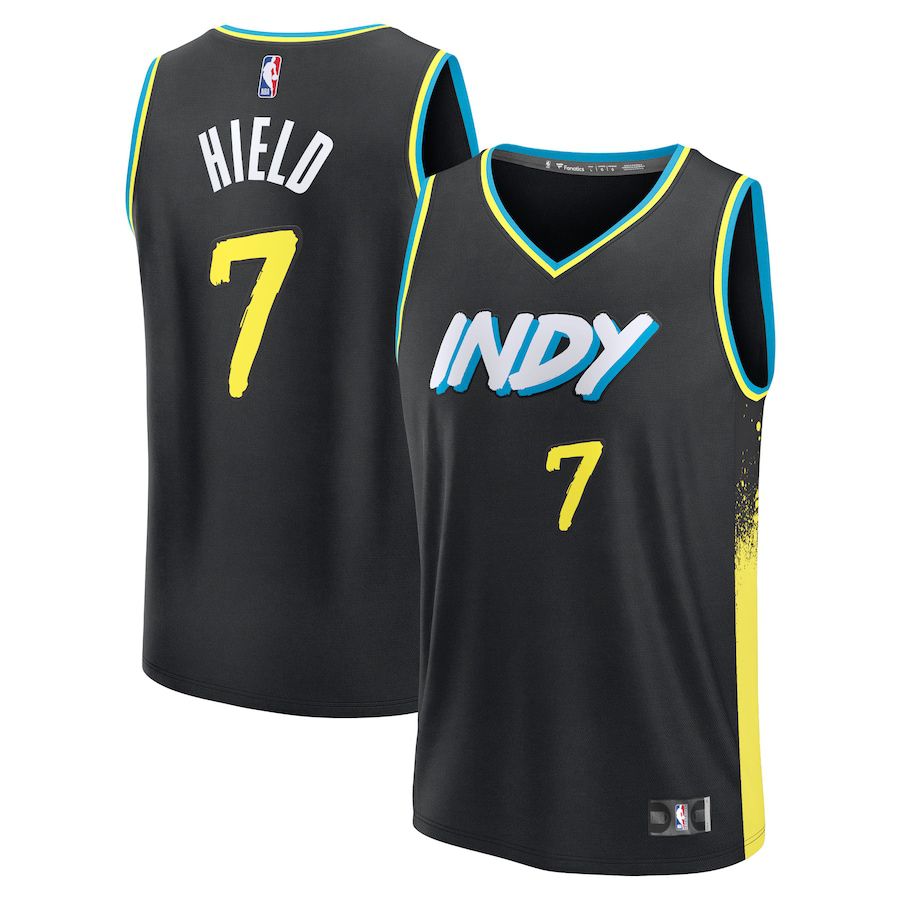 Men Indiana Pacers #7 Buddy Hield Fanatics Branded Black City Edition 2023-24 Fast Break NBA Jersey